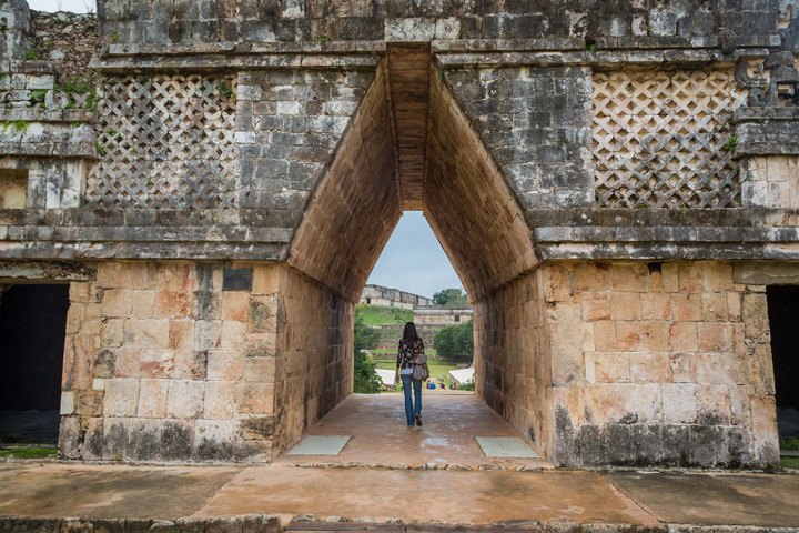 women standing in temple